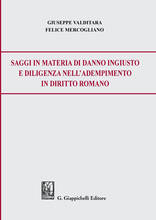 Libro Saggi in materia di danno ingiusto e diligenza nell'adempimento in diritto romano Giuseppe Valditara Felice Mercogliano