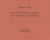 Copertina  Della biblioteca civica ovvero della gloria