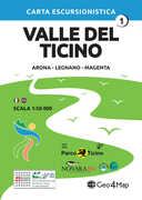 Libro Carta escursionistica Valle del Ticino. Scala 1:50.000. Ediz. italiana, inglese, tedesca e francese. Vol. 1: Arona, Legnano, Magenta.